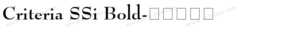 Criteria SSi Bold字体转换